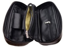 Porta pipe in pelle nera